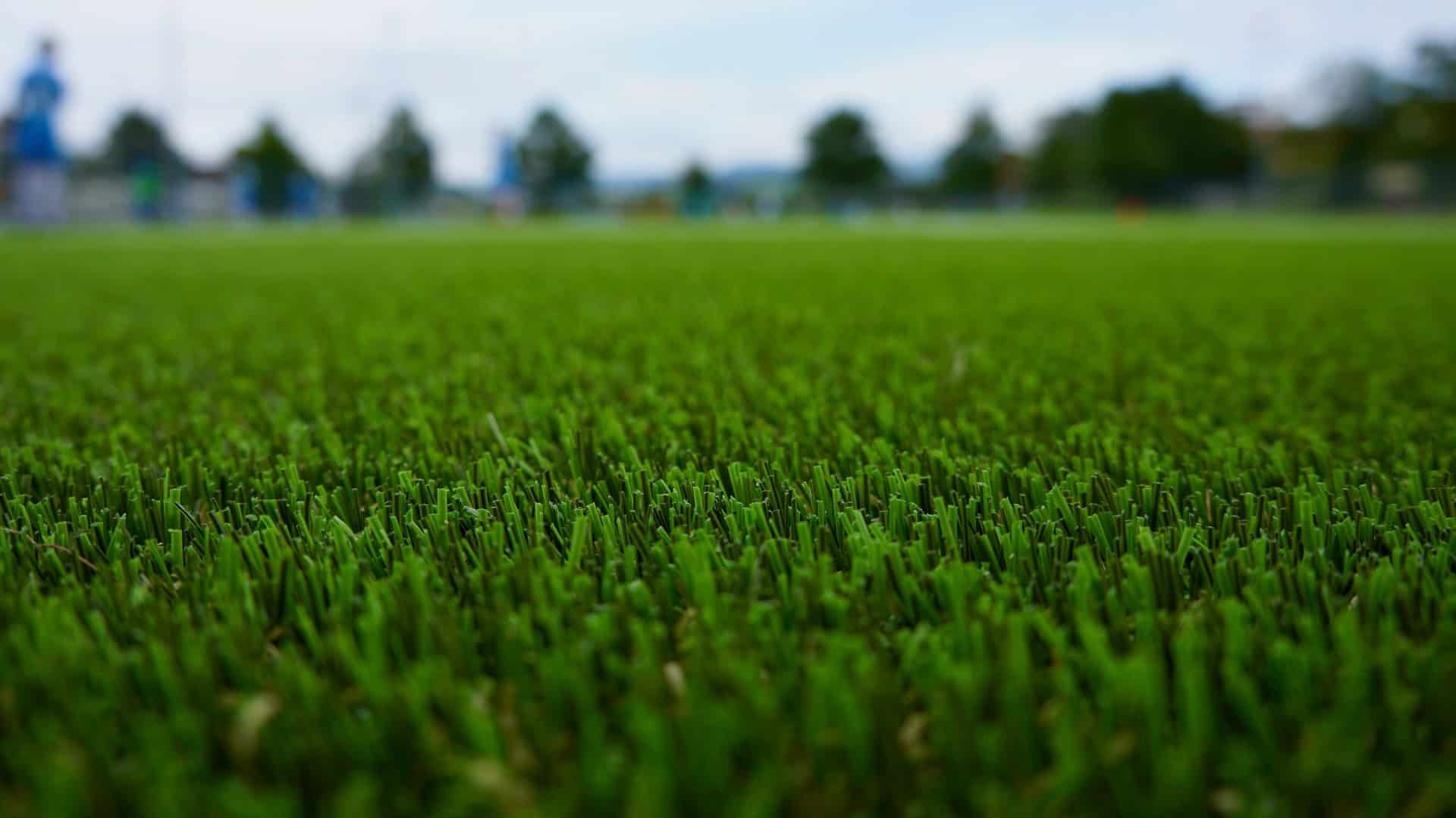 artificial grass low down close up view of a new installation